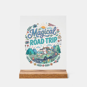 Unicorn Magical Road Trip Print Ready POD Artwork_ Acrylic Sign