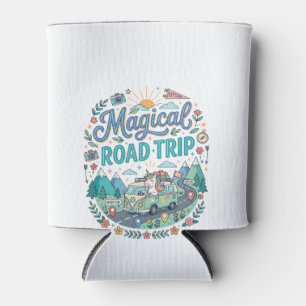 Unicorn Magical Road Trip Print Ready POD Artwork_ Can Cooler
