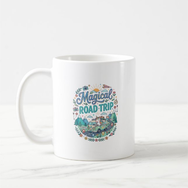 Unicorn Magical Road Trip Print Ready POD Artwork_ Coffee Mug (Left)