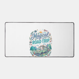 Unicorn Magical Road Trip Print Ready POD Artwork_ Desk Mat