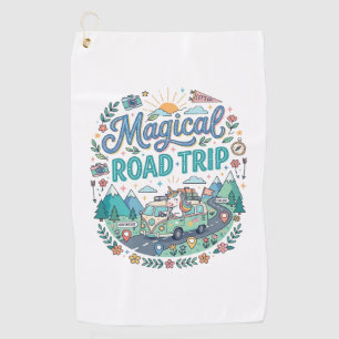 Unicorn Magical Road Trip Print Ready POD Artwork_ Golf Towel