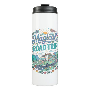 Unicorn Magical Road Trip Print Ready POD Artwork_ Thermal Tumbler