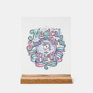 Unicorn Magical Since Birth Original Graphic Tee D Acrylic Sign