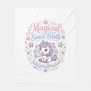 Unicorn Magical Since Birth Print Ready POD Artwor Fleece Blanket