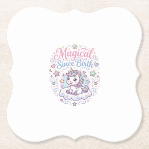 Unicorn Magical Since Birth Print Ready POD Artwor Paper Coaster
