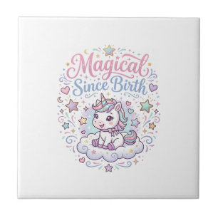 Unicorn Magical Since Birth Print Ready POD Artwor Tile