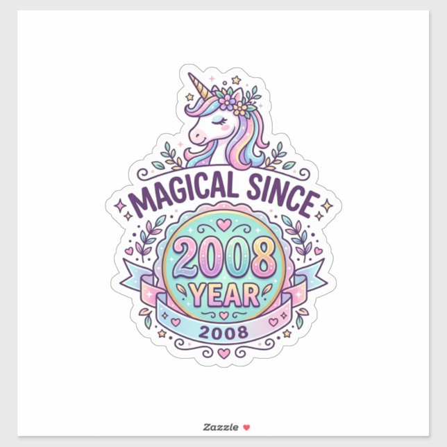 Unicorn Magical Since Year Graphic Design Zazzle D (Sheet)