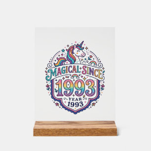 Unicorn Magical Since Year Trendy Print on Demand  Acrylic Sign