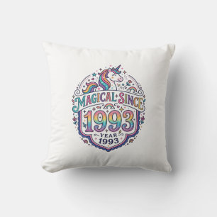 Unicorn Magical Since Year Trendy Print on Demand  Cushion