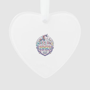Unicorn Magical Since Year Trendy Print on Demand Ornament