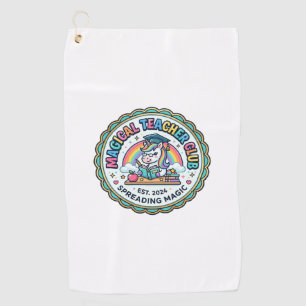 Unicorn Magical Teacher Club Funny Cute Gift Desig Golf Towel