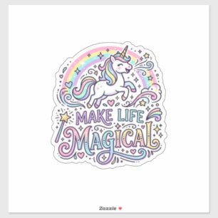 Unicorn Make Life Magical Premium Vector Typograph