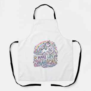 Unicorn Make Life Magical Premium Vector Typograph Apron
