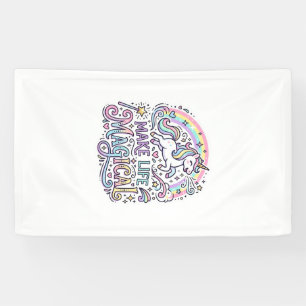 Unicorn Make Life Magical Premium Vector Typograph Banner