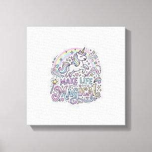 Unicorn Make Life Magical Premium Vector Typograph Canvas Print