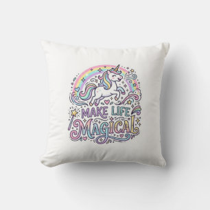 Unicorn Make Life Magical Premium Vector Typograph Cushion