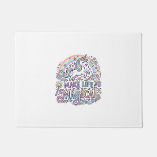 Unicorn Make Life Magical Premium Vector Typograph Doormat
