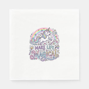 Unicorn Make Life Magical Premium Vector Typograph Napkin