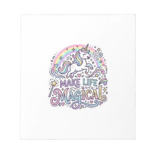 Unicorn Make Life Magical Premium Vector Typograph Notepad