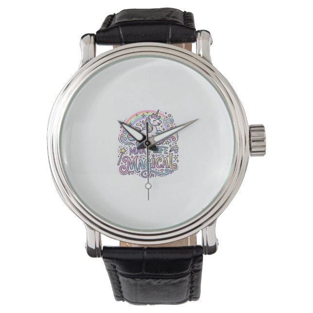 Unicorn Make Life Magical Premium Vector Typograph Watch (Front)