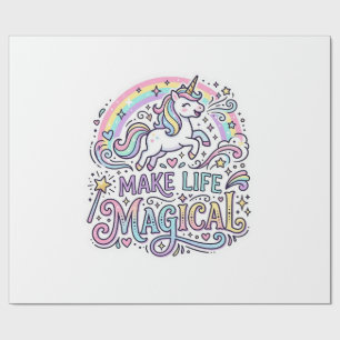 Unicorn Make Life Magical Premium Vector Typograph Wrapping Paper