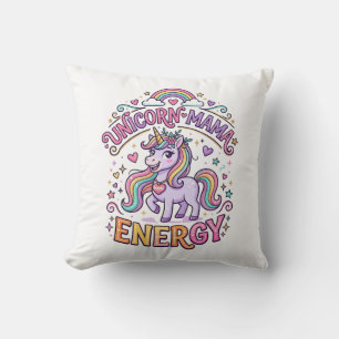 Unicorn Mama Energy Colourful Zazzle Design_1 Cushion