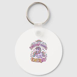Unicorn Mama Energy Colourful Zazzle Design_1 Key Ring
