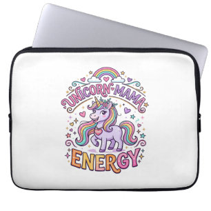 Unicorn Mama Energy Colourful Zazzle Design_1 Laptop Sleeve