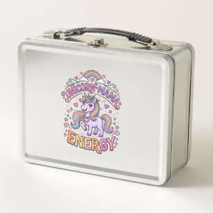 Unicorn Mama Energy Colourful Zazzle Design_1 Metal Lunch Box