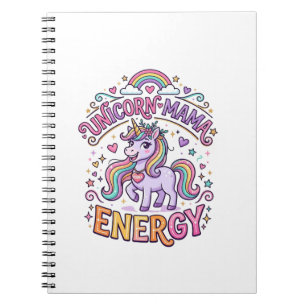Unicorn Mama Energy Colourful Zazzle Design_1 Notebook