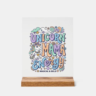 Unicorn Mama Energy Kawaii Vector Design_1 Acrylic Sign
