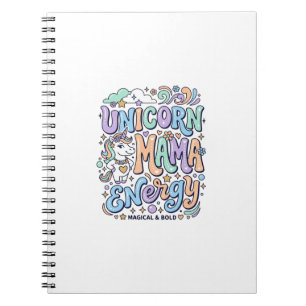 Unicorn Mama Energy Kawaii Vector Design_1 Notebook
