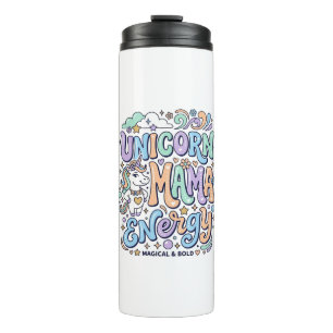 Unicorn Mama Energy Kawaii Vector Design_1 Thermal Tumbler