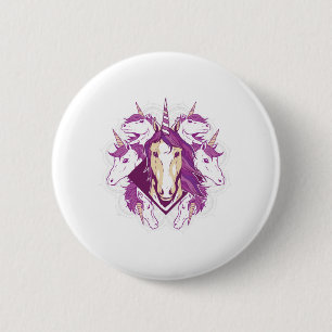 Unicorn mandala 6 cm round badge