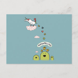 Unicorn Marshmallows Postcard
