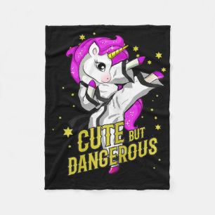 Unicorn Martial Arts Girl Gift Fleece Blanket