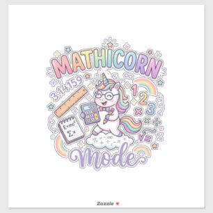 Unicorn Mathicorn Mode Adorable Typography Design_