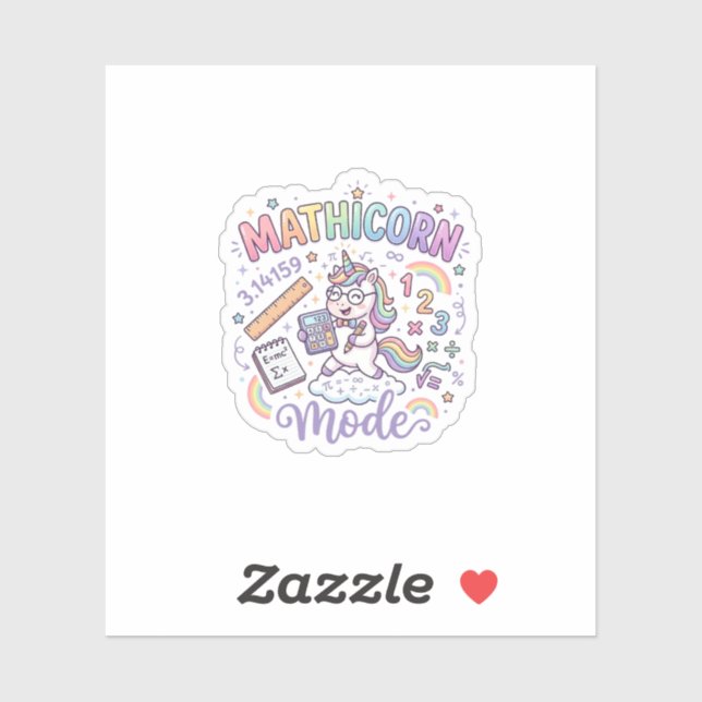 Unicorn Mathicorn Mode Adorable Typography Design_ (Sheet)