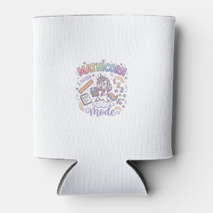Unicorn Mathicorn Mode Adorable Typography Design_ Can Cooler