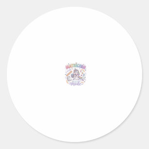 Unicorn Mathicorn Mode Adorable Typography Design_ Classic Round Sticker