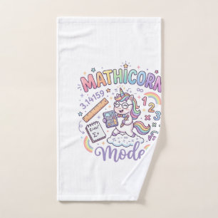 Unicorn Mathicorn Mode Adorable Typography Design_ Hand Towel