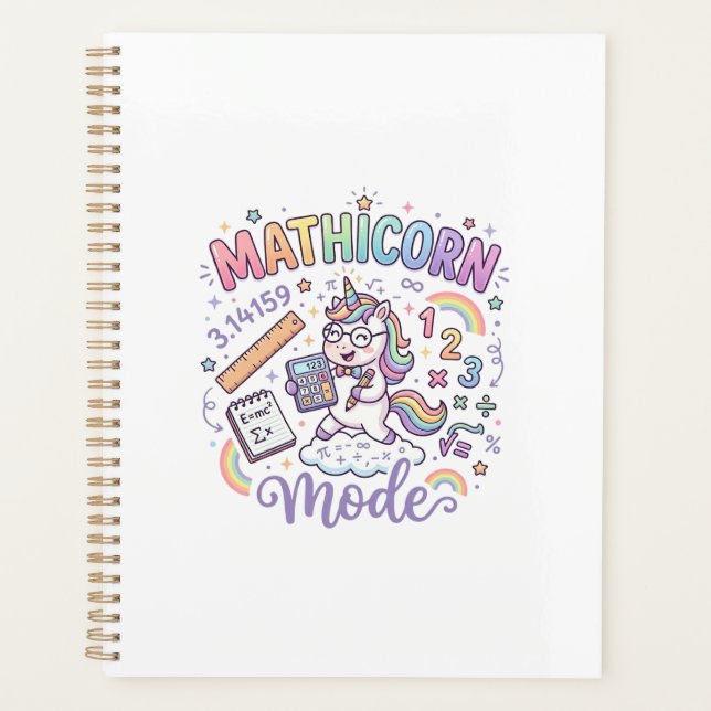 Unicorn Mathicorn Mode Adorable Typography Design_ Planner (Front)