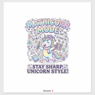 Unicorn Mathicorn Mode Charming White Background D