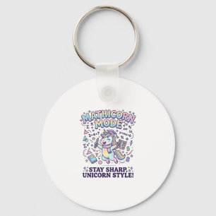 Unicorn Mathicorn Mode Charming White Background D Key Ring