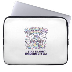 Unicorn Mathicorn Mode Charming White Background D Laptop Sleeve