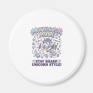 Unicorn Mathicorn Mode Charming White Background D Magnet