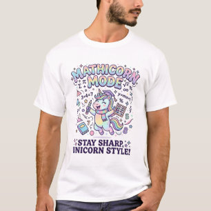 Unicorn Mathicorn Mode Charming White Background D T-Shirt