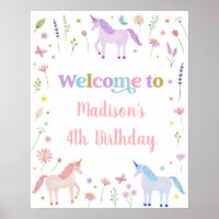 Unicorn Meadow Pastel Pink Gold Birthday