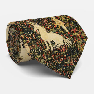 UNICORN,MEDIEVAL BESTIARY Forest Animals,Floral Tie