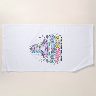 Unicorn Meditation Unicorn Bold Typography T-Shirt Beach Towel